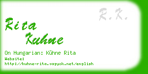 rita kuhne business card