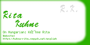 rita kuhne business card